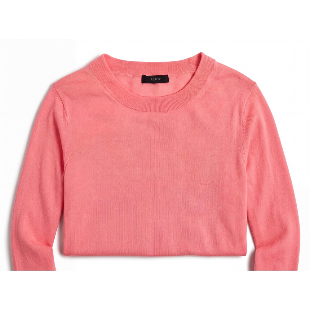 J.Crew Womens Coral Pink Crewneck Long Sleeve Lightweight Knit Sweater Small